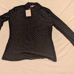 Skies Are Blue Black Studded Blouse